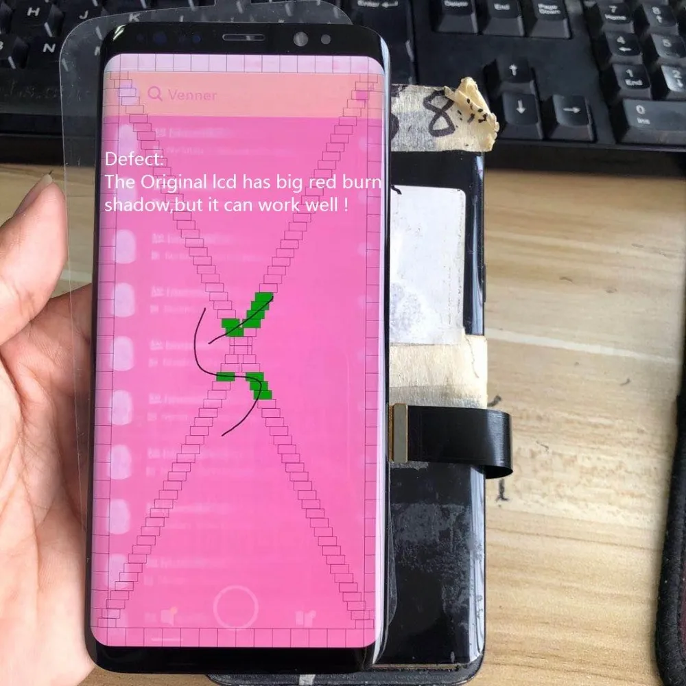 With Dead Pixels Original LCD For Samsung Galaxy S8 lcd G950 SM-G950F LCD Display Touch Screen Digitizer no Frame Assembly Part