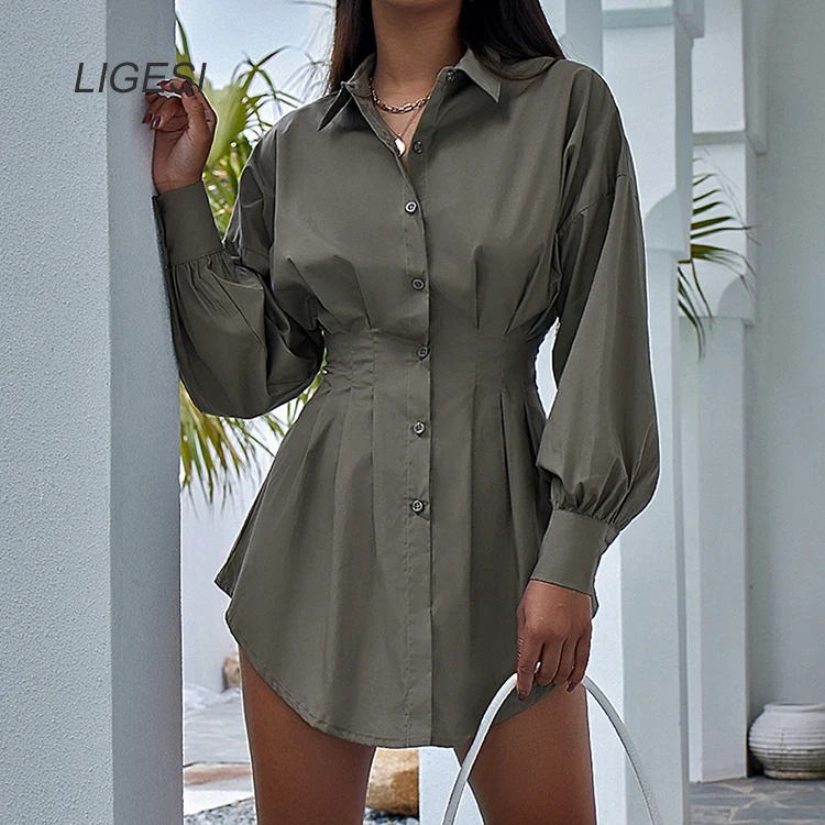 Sexy V Neck White Tunic Dress Pleated Summer Women Long Sleeve Shirt Dress Female Ruffle Party Mini Dresses Elegant Sexy V Neck White Tunic Dress Pleated Summer Women Long Sleeve Shirt Dress Female Ruffle Party Mini Dresses Elegant
