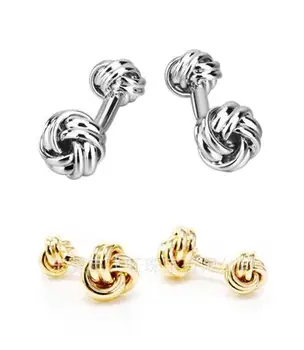 

10pairs/lot Double Ends Twist Knot Cufflinks Two Ends Twist Flower Cuff Links Copper Plating Cufflinks Men's Jewelry Accessory