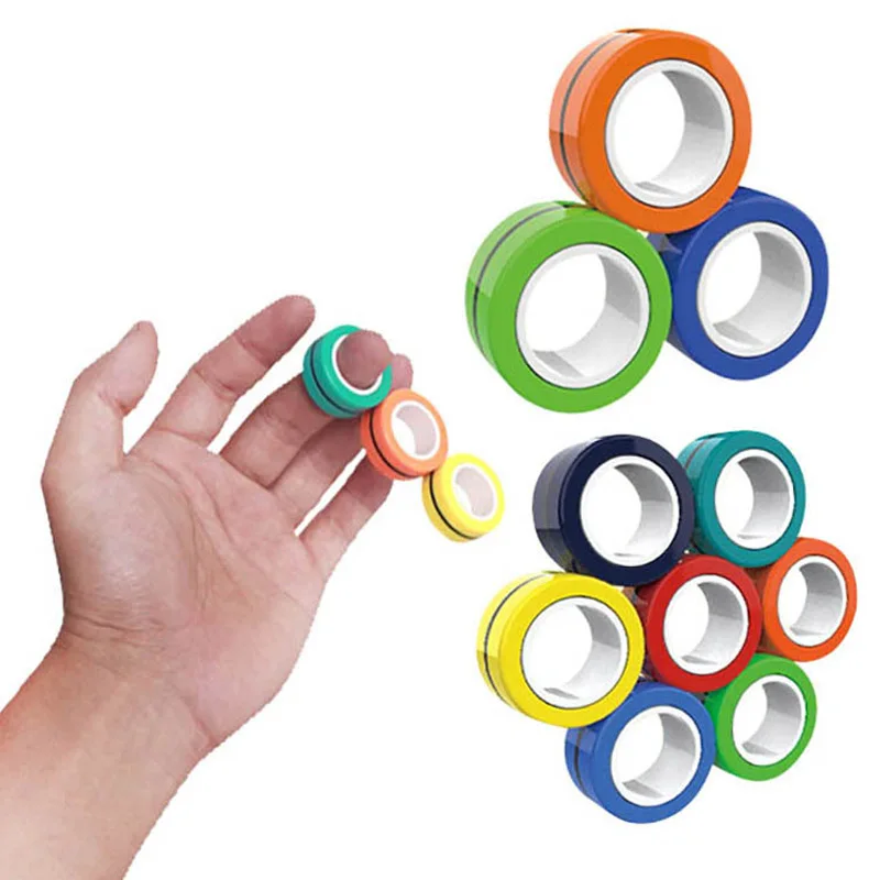 

FinGears Magnetic Rings Anti-stress FinGears Magnetic Rings For Autism ADHD Anxiety Relief Focus Kids Decompression Fidget Toys