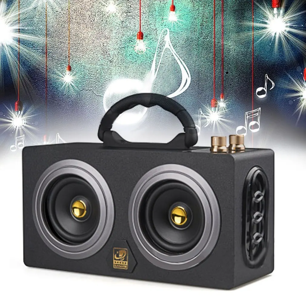Stylish M8 Portable Hand Carry Wireless Bluetooth Stereo Bass High Power Car Outdoor Music Dual Speaker Loudspeaker for Gift