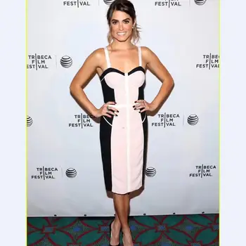 

Top Quality 2019 Summer Fashion Women Bodycon Bandage Dress Sexy Strapless Spaghettli Strap Knee Length Patchwork Party Dresses