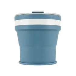Collapsible Silicone Travel Cup - 350ML BPA - Free, Food - Grade Portable Coffee and Tea Mug (Blue)