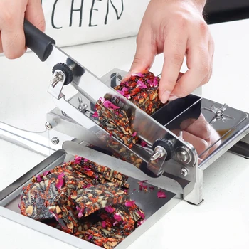 

Ejiao Cutting Machine Meat Slicer Chinese Herbal Medicine Bacon Nougat Pastry Vegetables Slicer Stainless Steel Meat Cutter