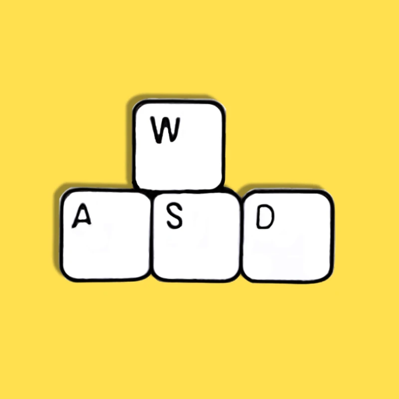 Игровая эмалированная клавиатура WASD булавки для планшетов броши в подарок