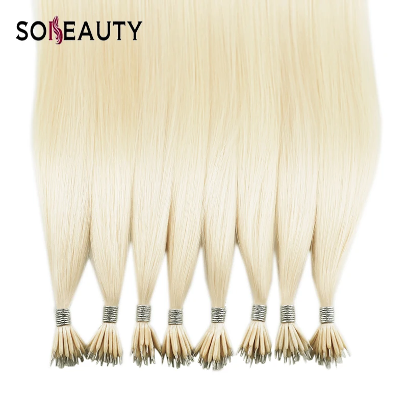 Sobeauty прямые волосы с микро бусинами наращивание волос нано 20 ''Remy человеческое