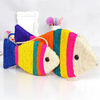 

1Pc New Cartoon Flatfish Grinding Claw Board Cat Toy Colorful Sisal Hangable Funny Cat Non-toxic Resistant To Wear Toy