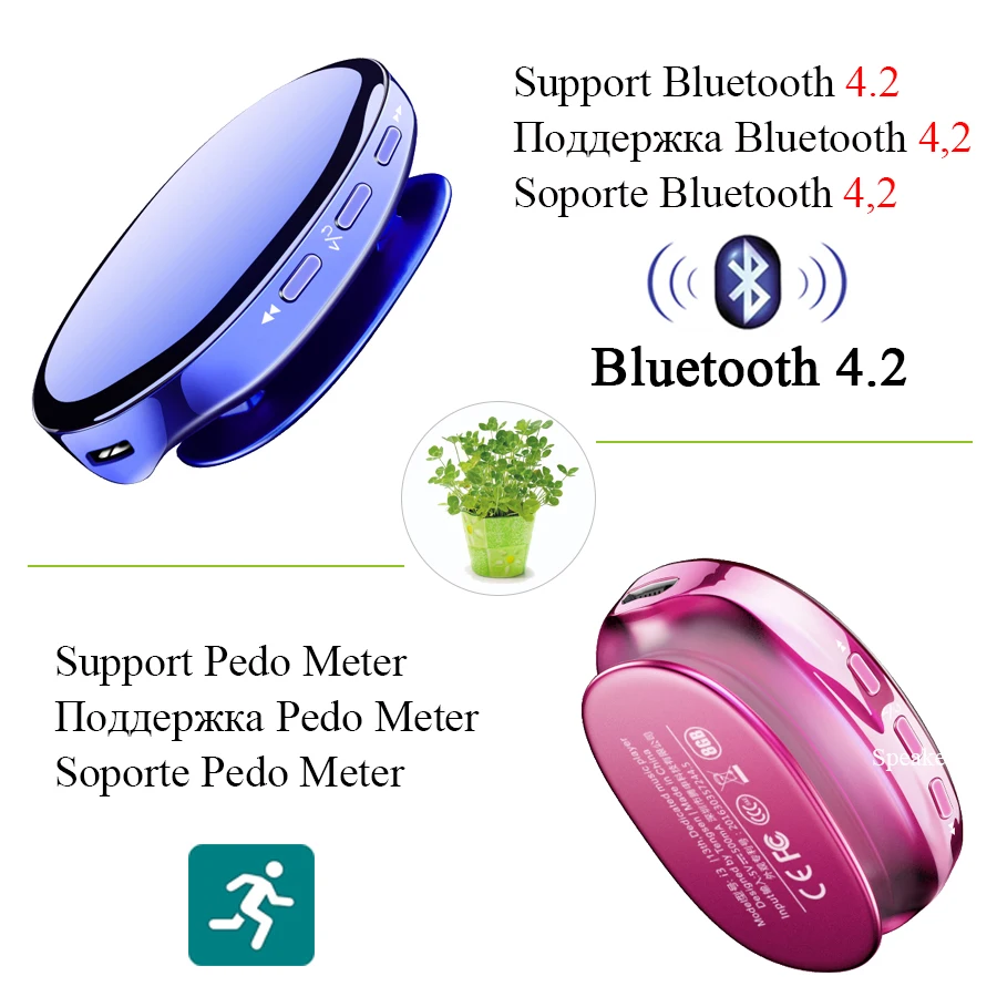 Спортивный mp3 мини зеркальный зажим usb mp3 плеер bluetooth с экраном FM радио flac Металл Портативный hifi mp 3 музыкальный плеер 8 Гб Клип 8g