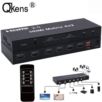 

4K 60HZ HDMI 2.0 Matrix 4X2 HDMI Matrix with dual toslink audio out HDMI 4 in 2 out Switch Switcher Splitter HDCP 2.2 Converter
