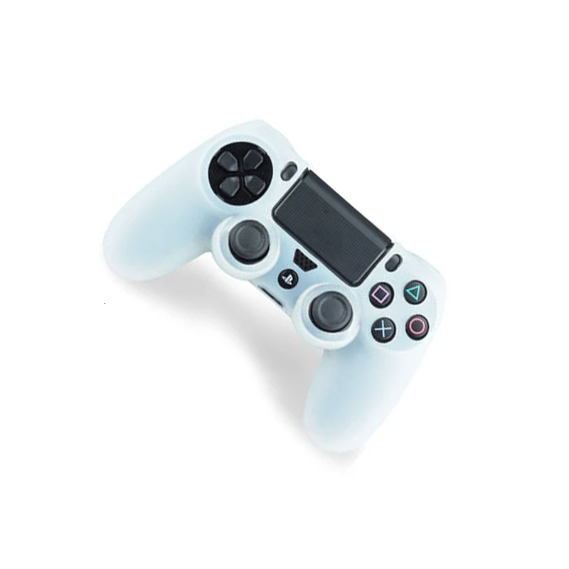 White Унив. Игровой 2 в 1 мягкий силиконовый резиновый чехол для игровой станции Dualshock 4 PS4 DS4 Pro тонкий беспроводной контроллер кожа+ 2 ручки - Цвет: White