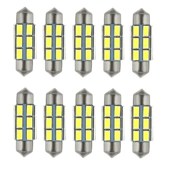 

10PCS C5W LED CANBUS C10W led bulb Festoon 31mm 36mm 39mm 41mm CSP Car Interior Dome Lamp License Plate Reading Light White 12V