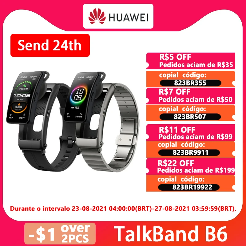 Смарт-браслет Huawei Talkband B6 band B5 с поддержкой Bluetooth 2020 | Электроника