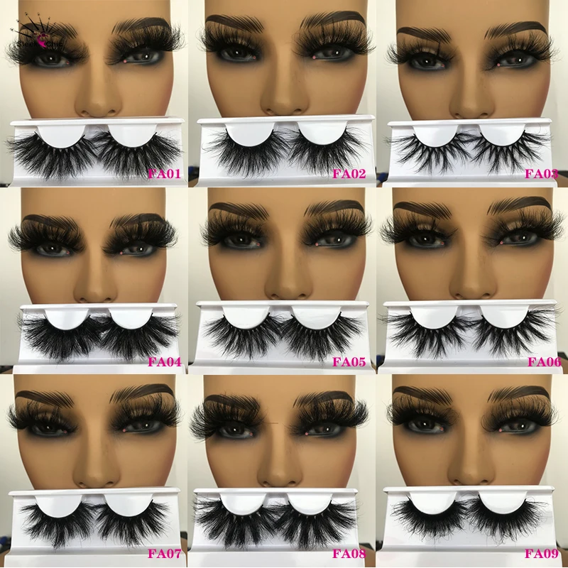 Premium 8D False Lashes Fluffy Mink Eyelashes Wholesale Fake Lashes In Bulk Full Strip Eyelashes Dramatic 25mm Lashes Vendors