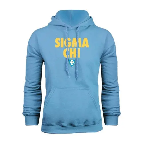 TSDFC Sigma Chi светильник с синим флисом капюшоном 'Stacked w/Shield' |