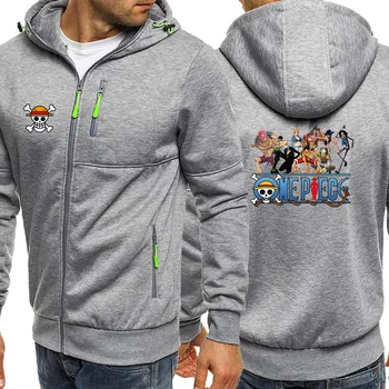 

One Piece Streetwear Cartoon Hot Sale 2019 Autumn Mens Hoodies Fashion Jacket Zipper Hip Hop Coat Sportswear Long Sleeve Hooded