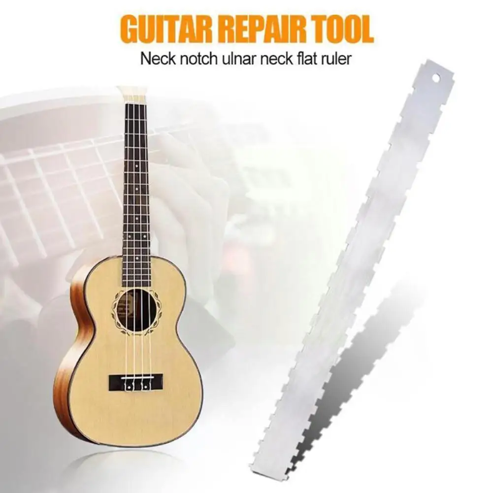Guitar Luthier Measuring Tools Kit With String Action Guitar Radius Understring Straight Edge Notched Gauge Ruler Neck Rule Z5F8