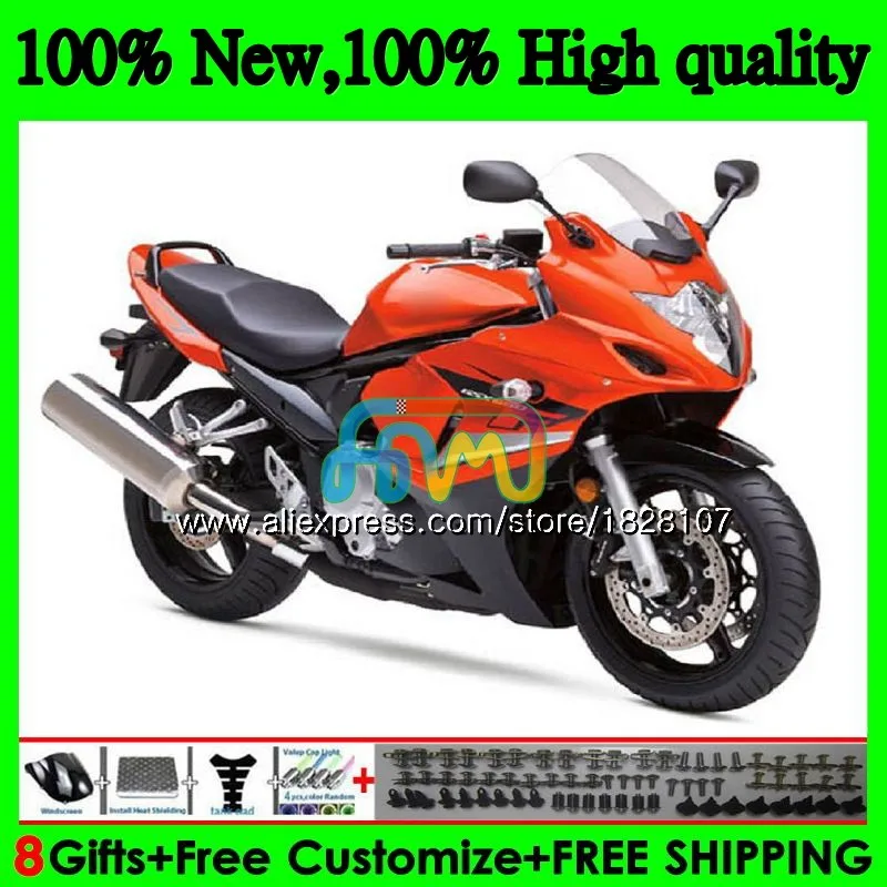 650 комплект для SUZUKI GSXF 650 GSX650F 08 09, 10, 11, 12, 13, 14, 45BS. 22 GSXF650 2008 2009 2010 оранжевый черный 2011 2012 2013 обтекатель
