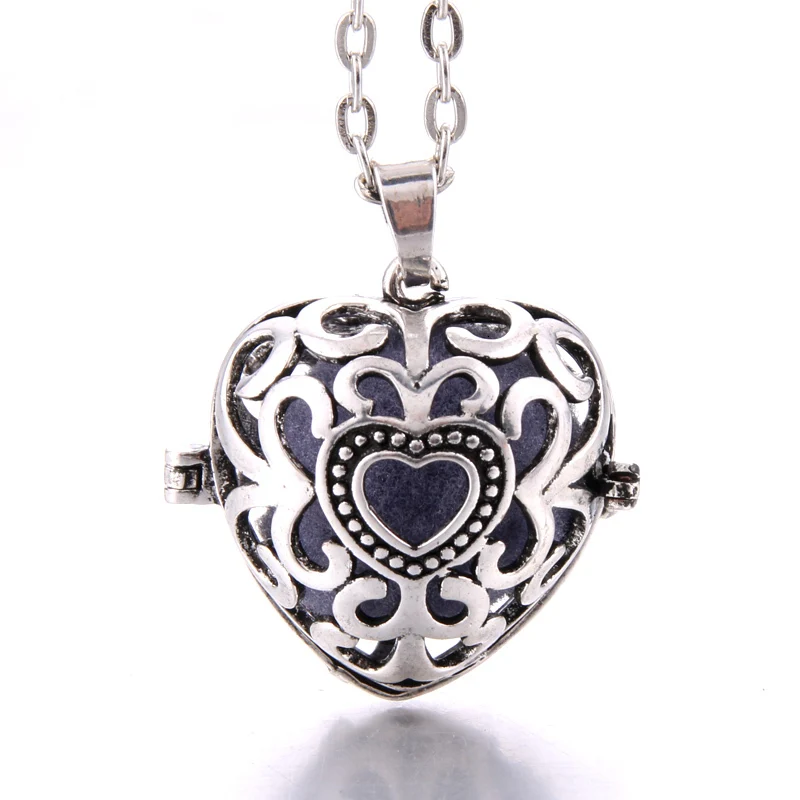 New Diffuser jewelry perfume cages Necklace Vintage Heart Necklaces Aromatherapy Essential Oil Pregnant Women Pendant necklace