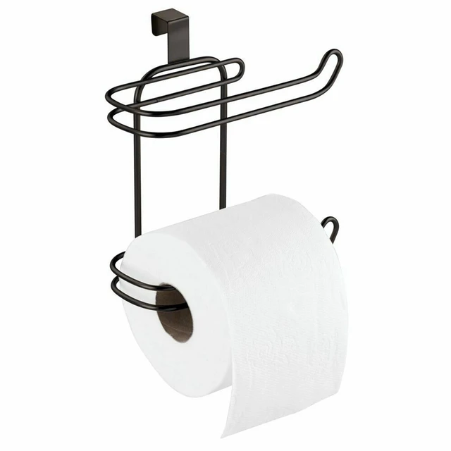 Metal Compact Hanging Over the Tank Toilet Tissue Paper Roll Holder and  Dispenser for Bathroom Storage