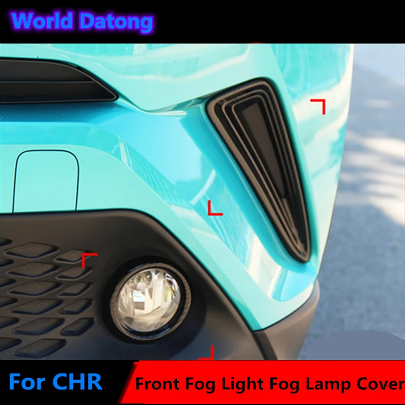 

Carbon Fiber Drawing Car Front Bumper Fog Light Fog Lamp ABS Chrome Cover For Toyota CHR C-HR Exterior Parts 2016 2017 2018