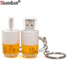 Special Beer Cup Model USB flash drive Beer Mug Pen Drive 8gb 16gb 32 gb 64gb Memory Stick Pendrive Free Key Chain Thumb Drive