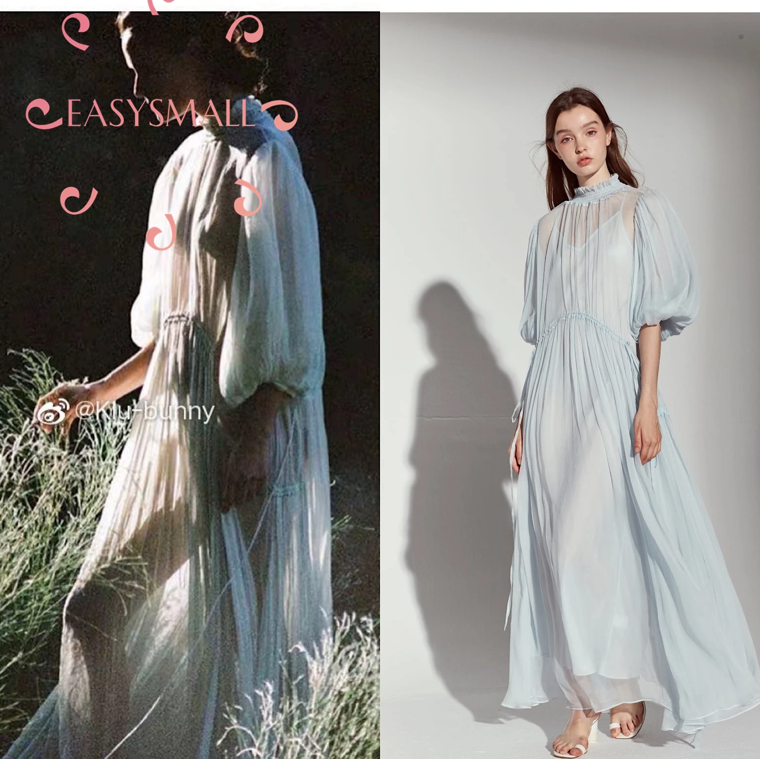 EASYSMALL for love lemon, женское весеннее платье, модное, синее, высокого класса, Vestidos, вечерние, повседневные, с высокой талией, с длинным рукавом, платья
