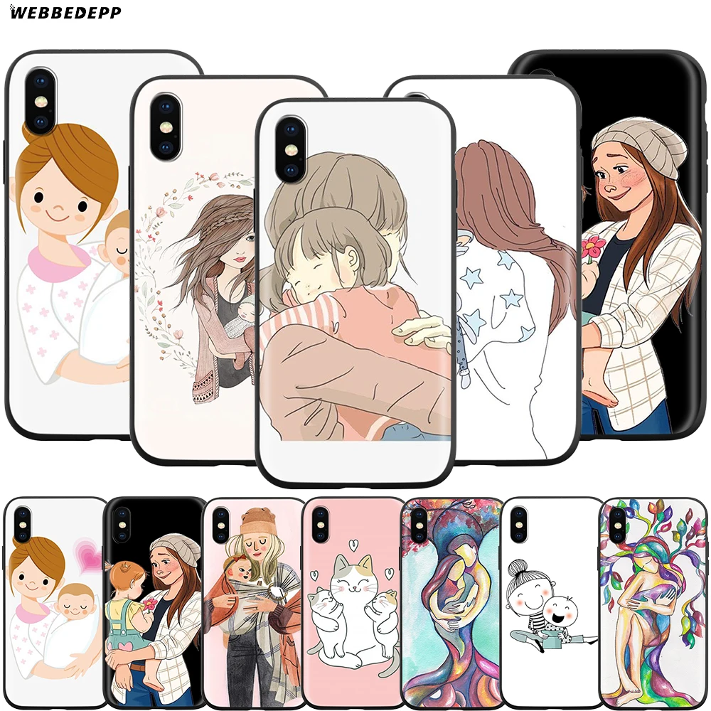 Чехол Webbedepp для Apple iPhone 12 Mini 11 Pro XS Max XR X 8 7 6 6S Plus 5 5S SE мамы и ребенка | Мобильные