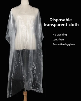 

50Pcs Disposable Hairdressing Shawl Perm Dyed Hair Transparent Scarf Waterproof Membrane Cloth barber PE material hairdresser