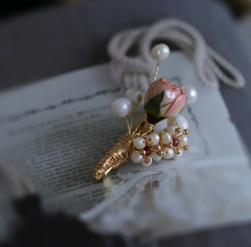 CSxjd натуральный пресноводный жемчуг украшение вечный цветок пряжка игла брошь - Окраска металла: B