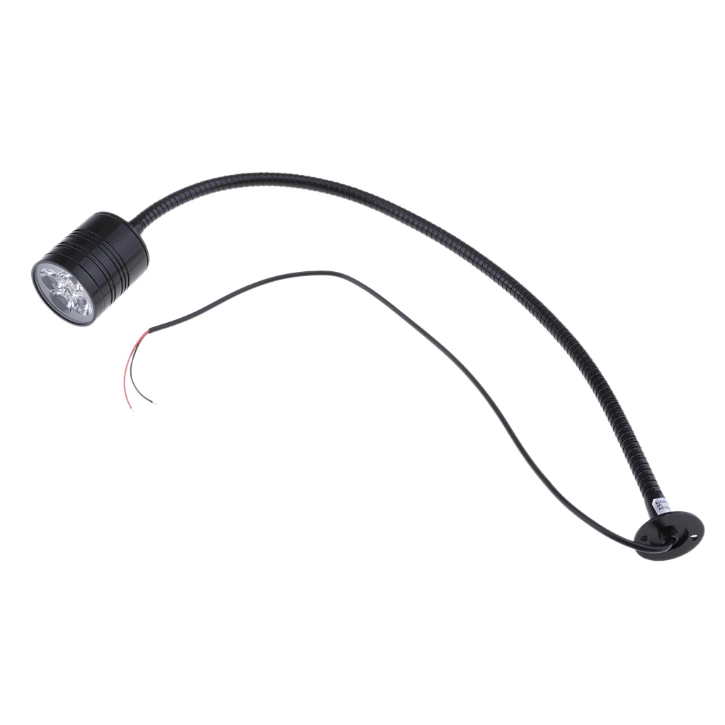 12V 5W светодиодный светильник для чтения на стену, фургон, караван, лодка, дом на колесах, черный