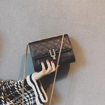 

2020 New Tide Lingge PU Cross Bag European and American Fashion Chain Handbags Summer Trend Ladies Handbag Shoulder Bag