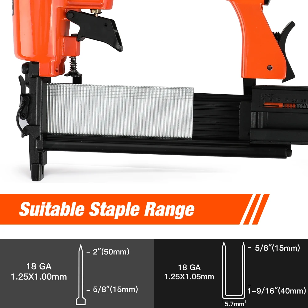 Pneumatic pin nailer staple nailer ValueMax 2 in1 Air Nail Gun Furniture Brad Nailer Pneumatic Gun Wood Frame Stapler Pneumatic Tool Power Tools 400pc Staples