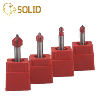 

Carbide Router Bit Wood Cutter Engraving Knife V Grooving Dual Flute Router Bit Set Woodworking Milling Cutter 1/4" Shank 4Pcs
