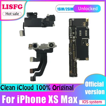

Full Unlocked Motherboard For iPhone XS MAX Original main board With Face ID Free iCloud IOS Logic Board With Full Chips MB