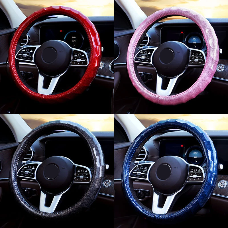 

2021 New Fashion Car Steering Wheel Cover Universal Four Seasons Antiskid Steering Wheel Protector for Men Women Girls Wave