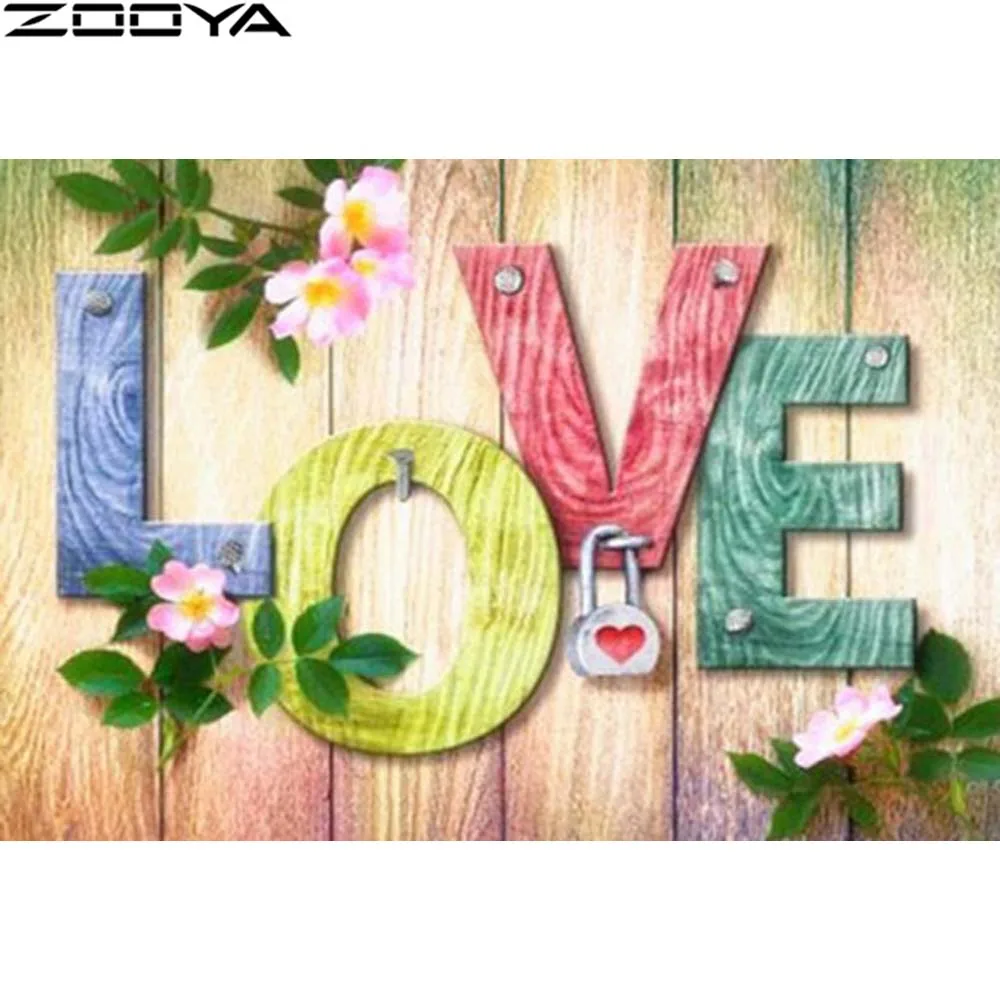 

ZOOYA Diamond Painting Cross Stitch New Diamond Embroidery Inlaid Diamond Text 2019 Diamond Mosaic Full Layout Home Decor J007