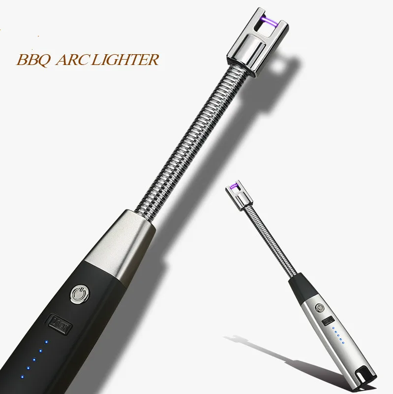 

Kitchen arc Lighter USB Charging Electronic Display Electricity Camping BBQ Plasma Arc Igniter Torch Rod Windproof Safety