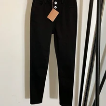 Повседневные Модные Черные новые женские джинсы из хлопка