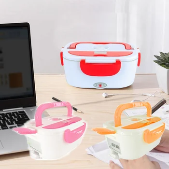 

Portable Electric Heating Lunch Box Food Grade Food Container Food Warmer For Kids 4 Buckles Dinnerware Sets Box Heating