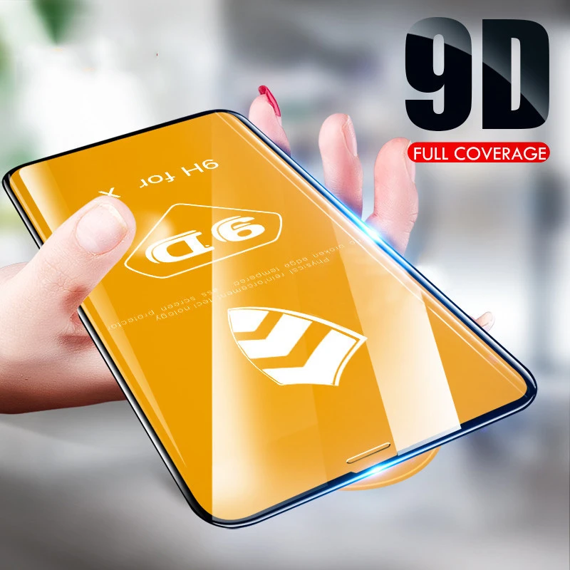 

9D Full Curved Tempered glass on for iphone 6 7 8 Plus X XR XS Max 11 Pro Screen protector for iphonex Protective Film Cover