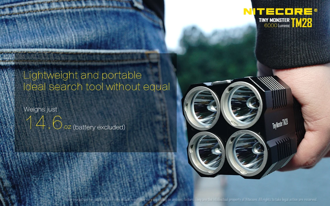 Original NITECORE TM28 Flashlight 6000LM beam distance 655M LED with Charger and 4pcs 18650 3100mAh li-ion batteries quality flashlights