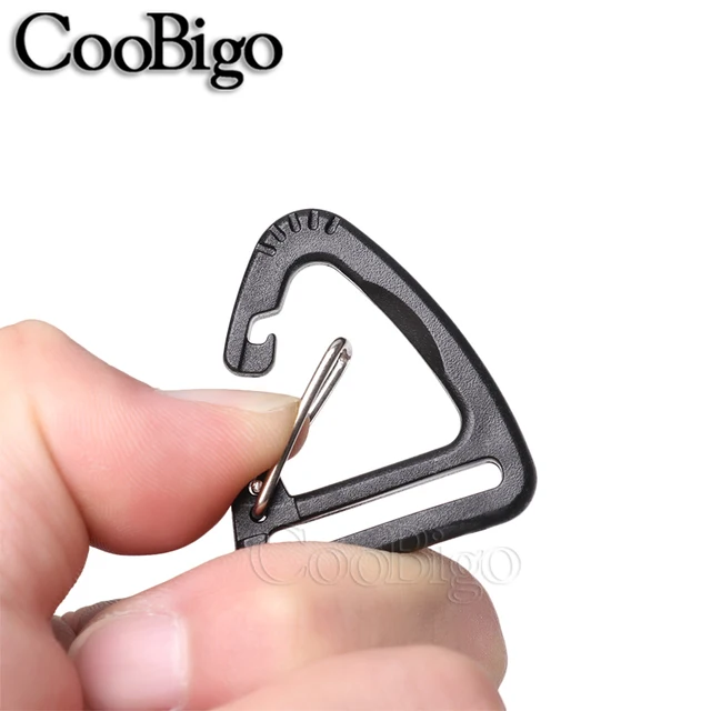 20 Moschettoni In Plastica - Fibbie Per Escursionismo, Zaini E Portachiavi, Nero