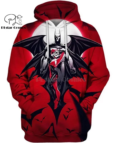 PLstar Cosmos dc comics batman and Harley Quinn 3d hoodies/shirt/Sweatshirt Winter autumn funny Harajuku streetwear - Цвет: hoodies