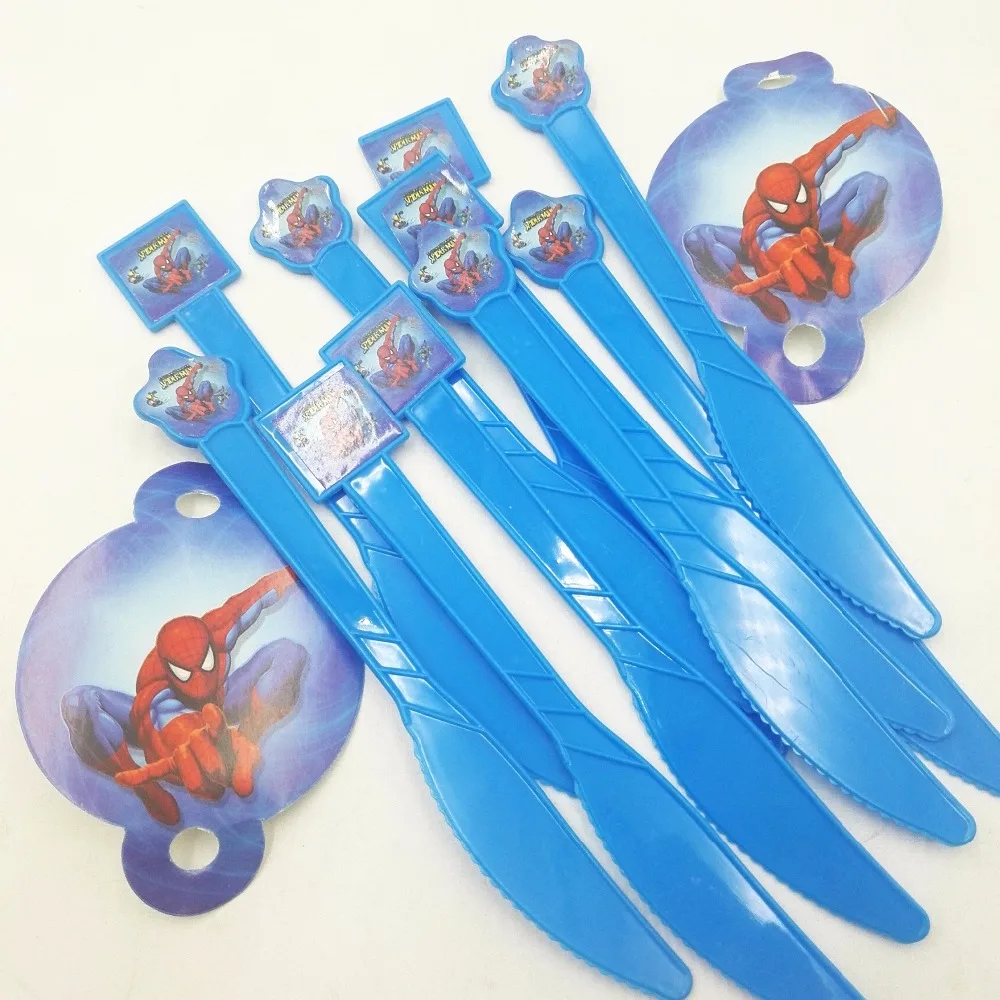 

10pcs Spiderman Party Supplies Kids Disposable Plastic Children's Spiderman Party Decoration Birthday Party knife Favors Holiday