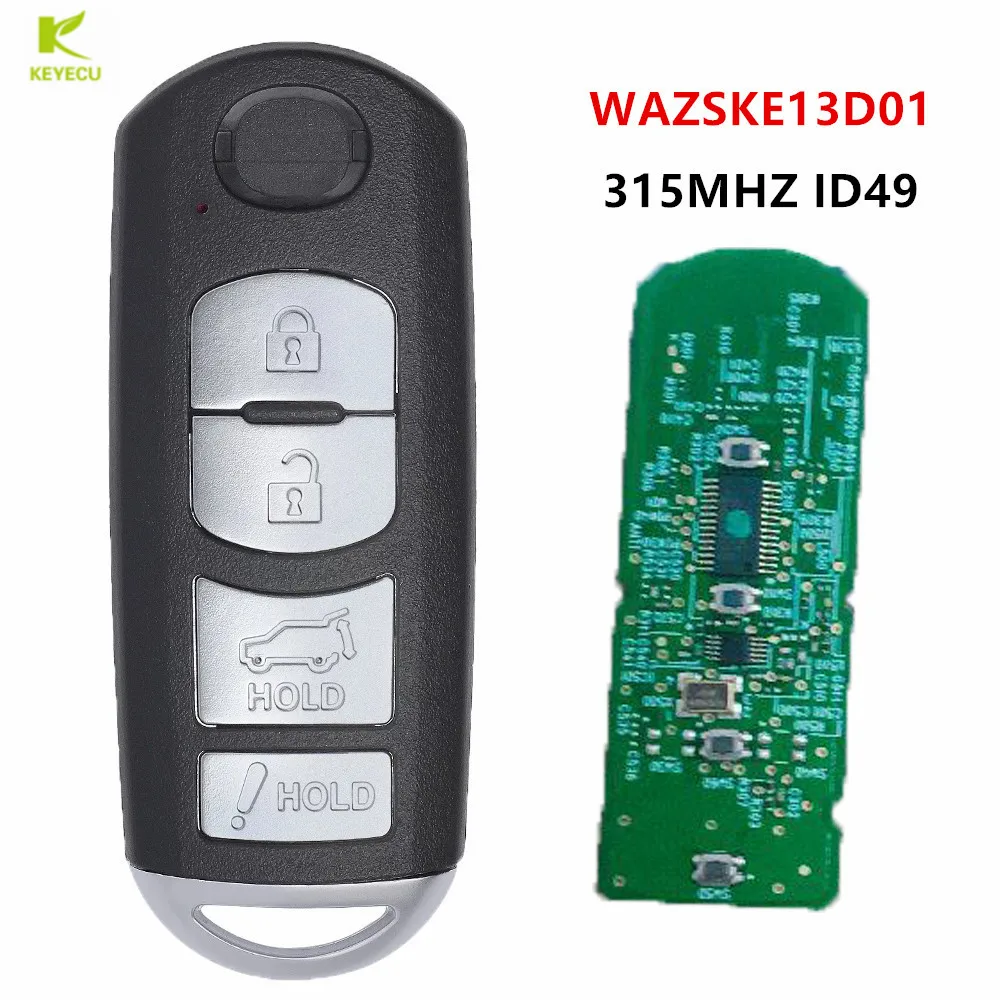 Запасная деталь KEYECU 315 МГц PCF7953P 49 для Mazda дистанционный смарт ключ-брелок 2016 2017 2018