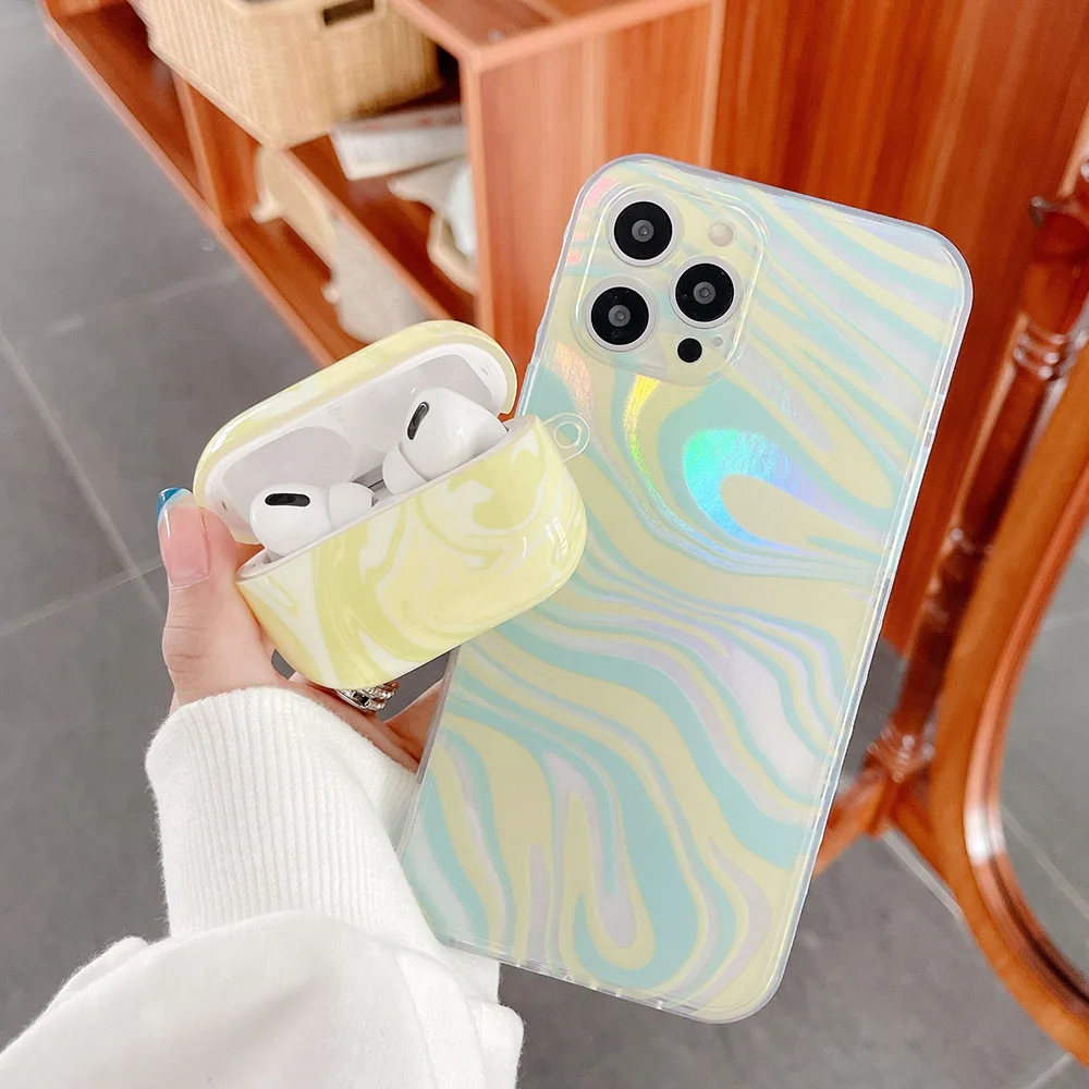 Wave Texture Case for Apple AirPods 2 1 Cute