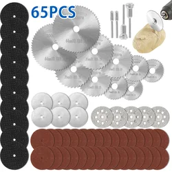Disques de coupe en diamant HSS, 31 65 pièces, Mini lames de scie circulaire, meule en diamant pour Dremel, outils électriques rotatifs, accessoires 