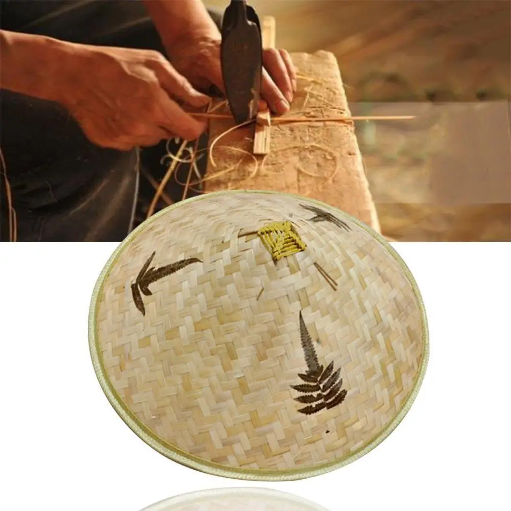 Chinese Retro Bamboo Rattan Fisherman Hat Handmade Weave Straw Bucket Hat  Tourism Rain Dance Props Cone Fishing Sunshade Hat - AliExpress