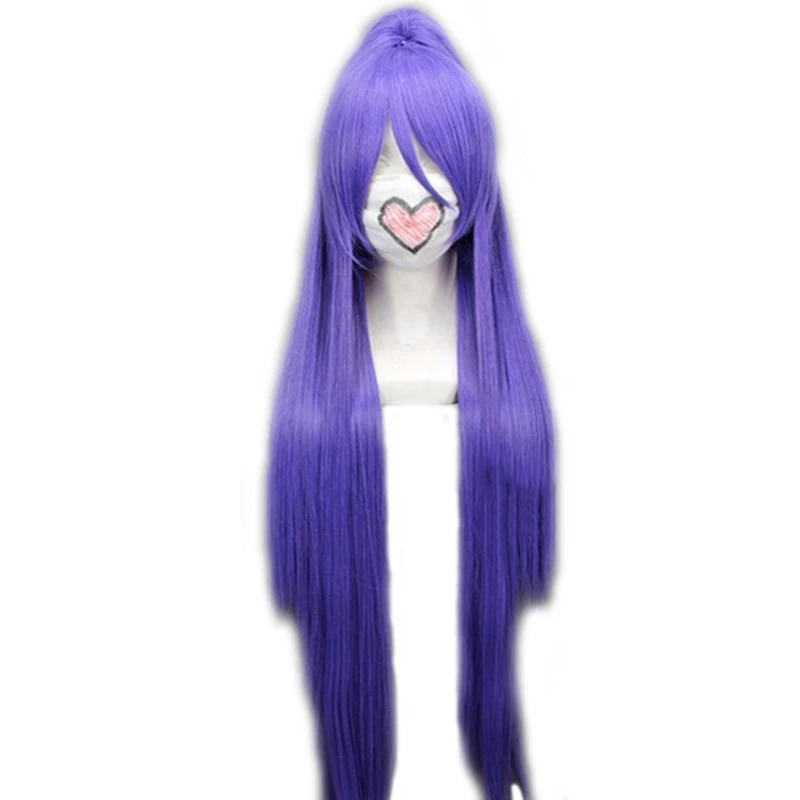 

VOCALOID Gakupo Mixed purple 100cm Long Straight Detachable Ponytail hair Cosplay Costume Wig +Wig Cap