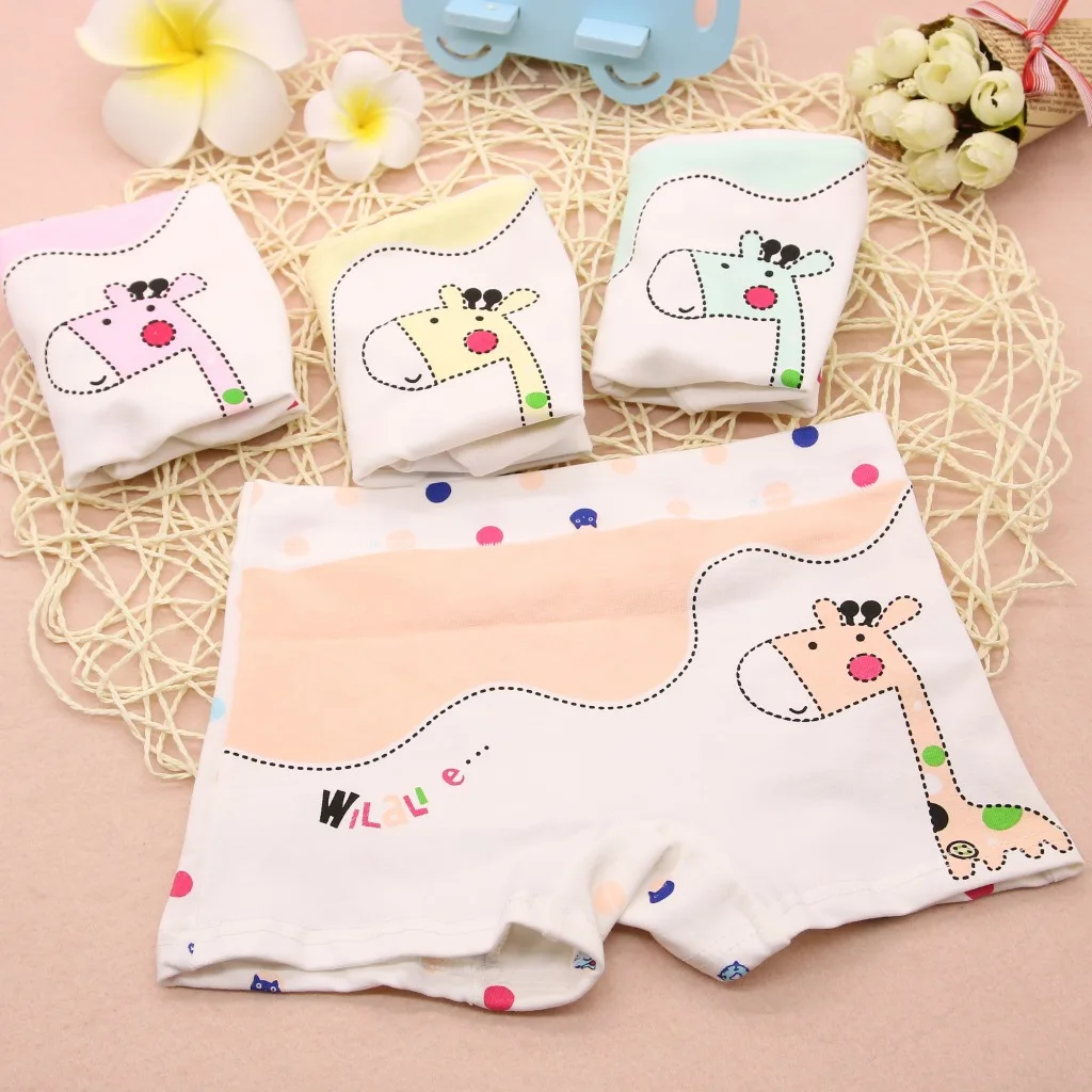 Girls Underwear Pure Cotton Shorts Female Baby Baby Girl Triangle Pants Pantyhose Pants Four-corner Pants Pants - Цвет: 2
